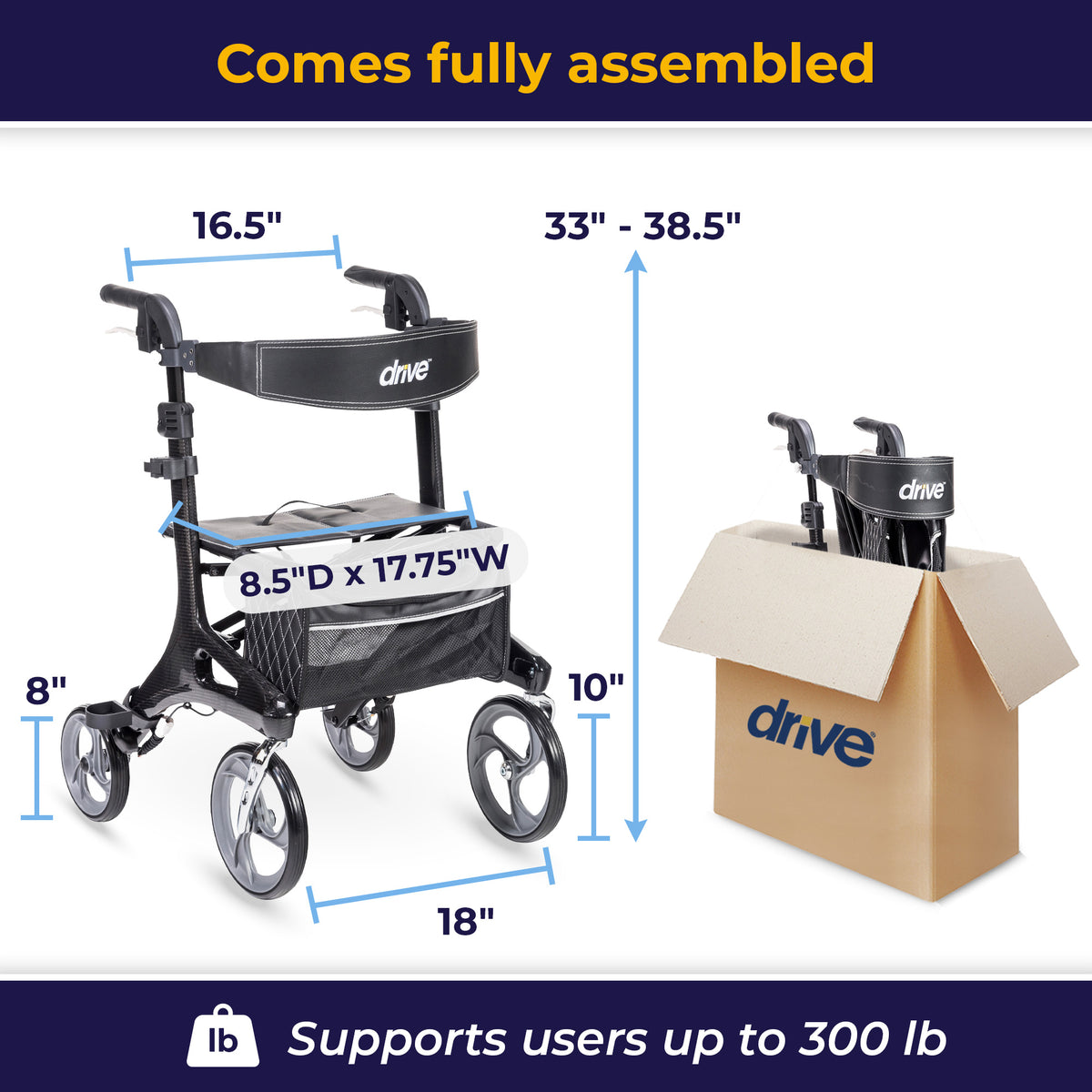 Nitro® Elite CF, Carbon Fiber Rollator